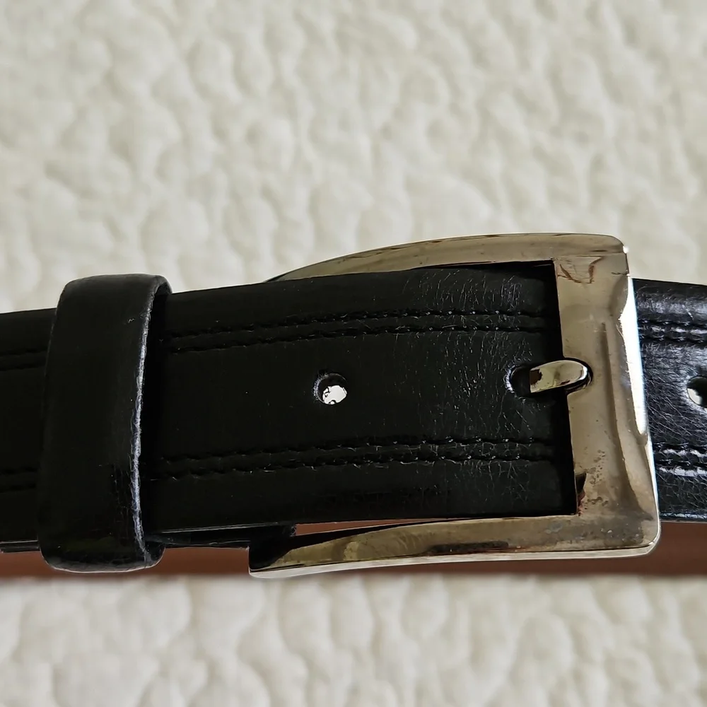BOSCA Men's Black Leather Dress Belt Sz 36 - Picture 2 of 13